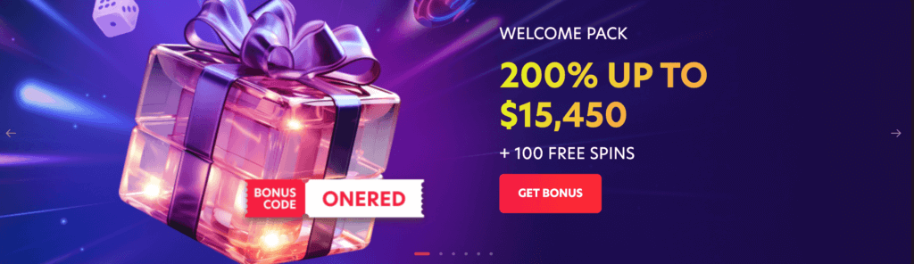 At 1Red Casino, you can explore over 5,000 gaming options, comprising numerous online slots, live dealer games, game shows, and much more! Create your account today and receive a  <strong>200% match bonus up to $15,450 + 100 Free Spins</strong> !