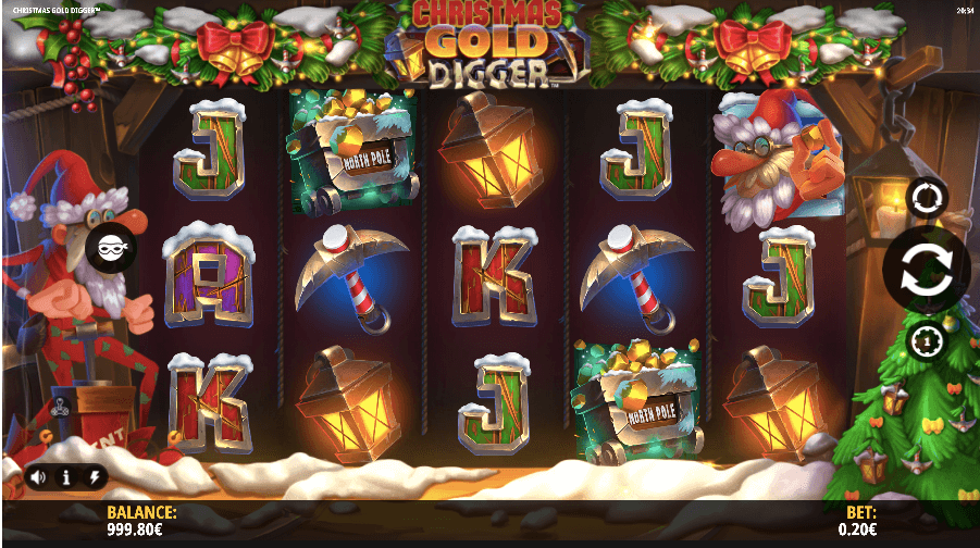 This is the Christmas Gold Digger online casino slot available in Canada.