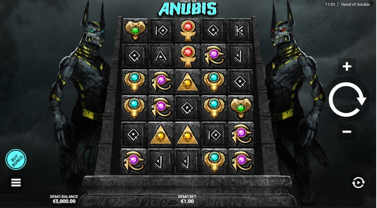 Hand of Anubis presents a visually stunning Egyptian-themed <strong>5×6 cluster pays slot.</strong> It offers high volatility and an RTP of up to 96.24%. Enjoy various exciting features including the underworld and judgment mechanics, with the chance to achieve a <strong>maximum win of up to 10,000x your stake.</strong>