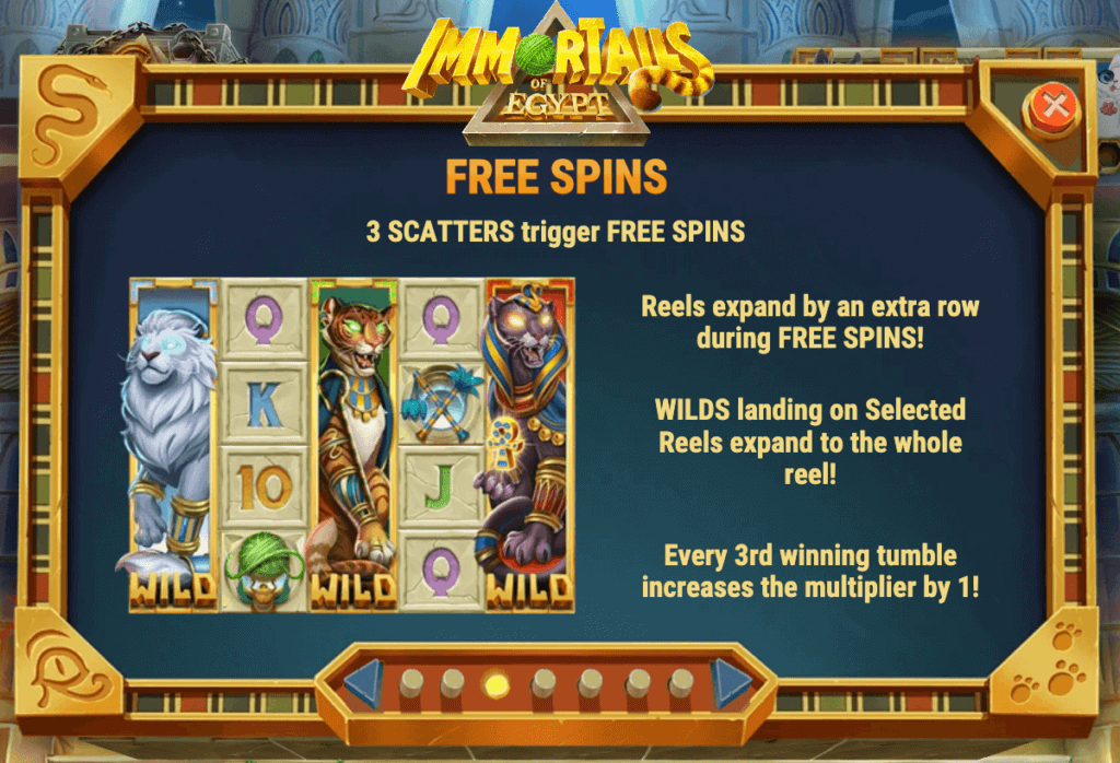 Immortails of Egypt is a visually stunning slot game