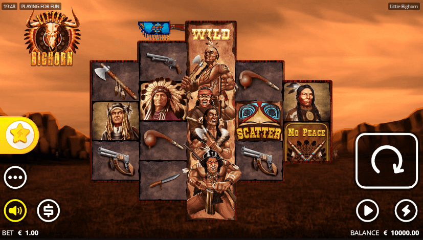 Join forces with Native Americans in an epic battle inspired by the historic  <strong>Battle of Little Big Horn-themed slot.</strong>  This game comes equipped with numerous features like the Spirit Call Respin, Free Spins, and the Scalp Wild, encouraging you to unleash your battle roar.