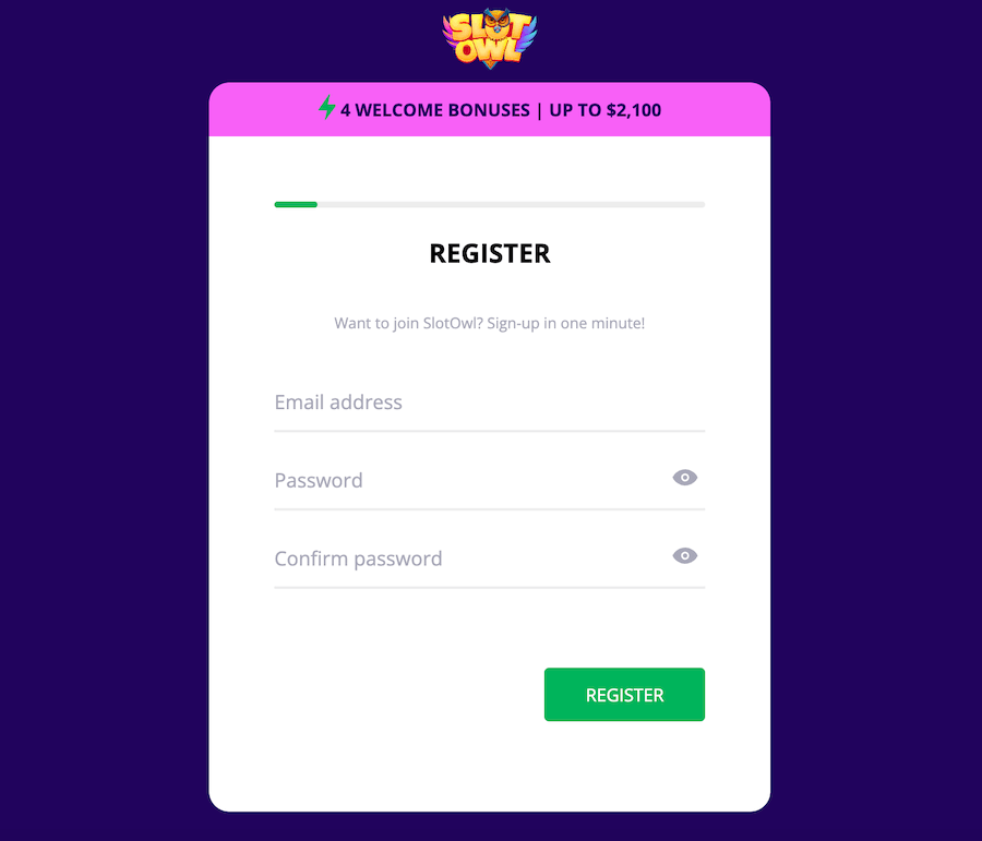 Slotowl registration