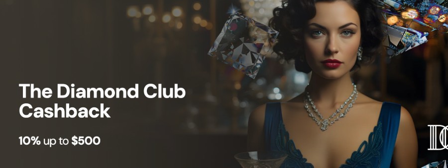 For fans of live dealer games, Lucky Ones presents a special Tuesday bonus! The Diamond Club Cashback allows players to claim 10% <strong> up to $500 on any real money wagers placed and lost within Diamond Club games. The minimum cashback amount stands at $5 and doesn’t involve any wagering requirements.</strong>