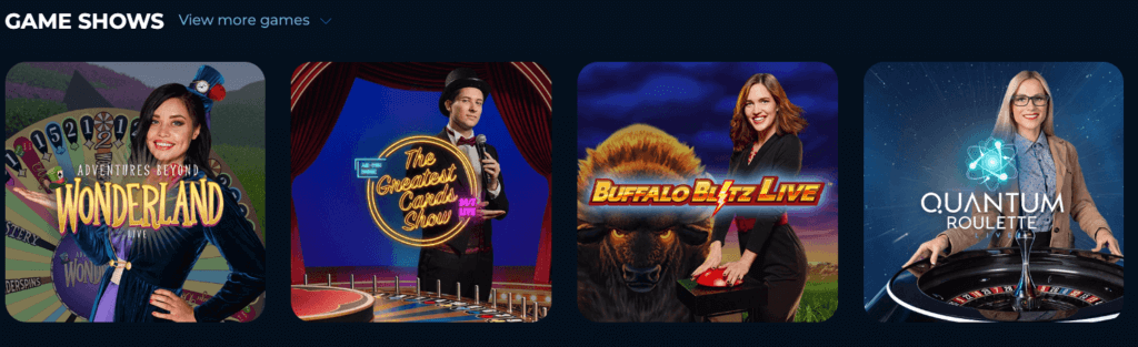 Participate in game shows featured at the NorthStar Bets Canada casino.