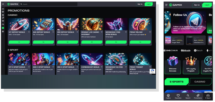 Launch your adventure at Gamix Casino with their exciting
