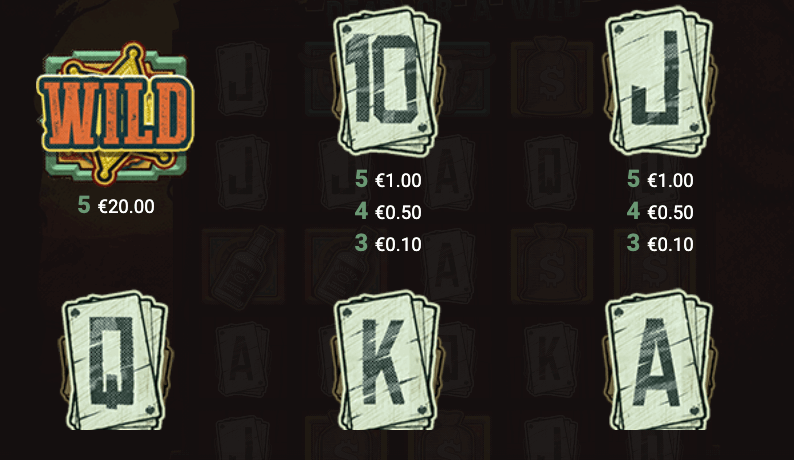 The Wanted Dead Or A Wild slot operates with a total of 15 paylines that extend horizontally across the grid.
