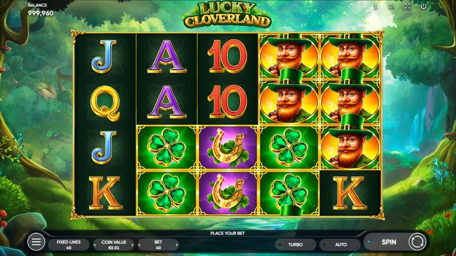 </strong> , set against a fantastical backdrop, includes 5 reels and 40 paylines. Symbols such as dice, leprechauns, clovers, horseshoes, and beer offer a delightful St. Patrick's Day experience! The Wild symbol, depicted as a pot of gold coins, can substitute any symbol except the Scatter. Get three Scatters to activate the bonus round for 7 free spins featuring extra Wild symbols!