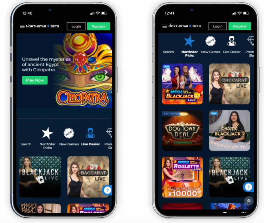 mobile app of NorthStar Bets in Canada