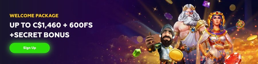 welcome package at Playfina - Canadian Casino
