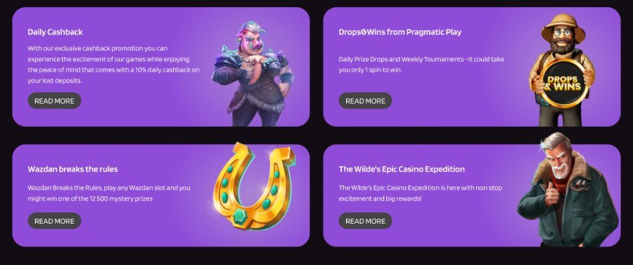 The promotions page is visually appealing. However, we would appreciate more variety.