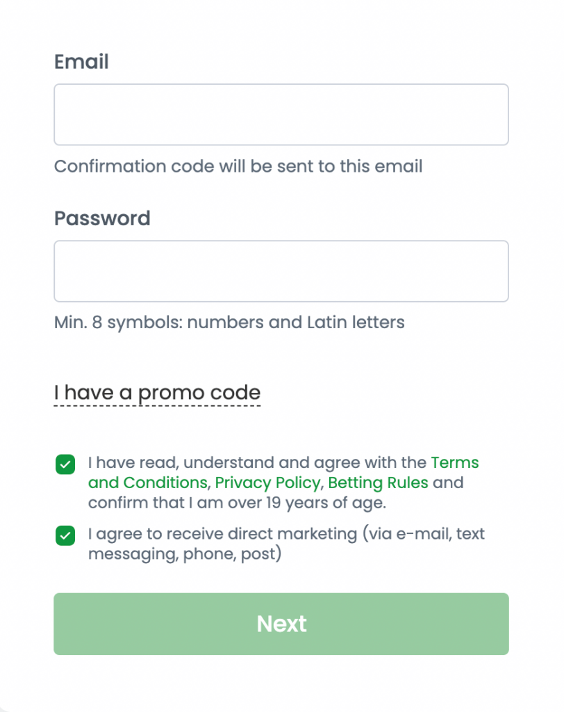 Input your email and create a secure password for your Batery account.