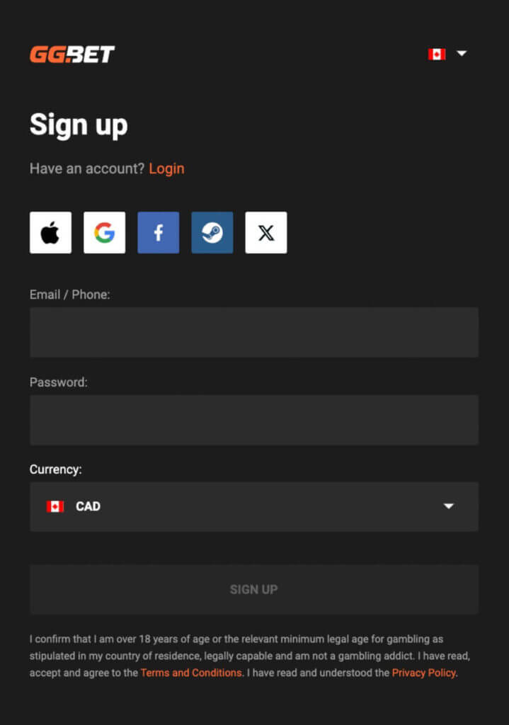 Enter your email, password, select your preferred currency, and click “ <strong>Sign Up</strong> .”