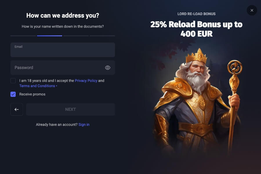 Establish your Slotlords casino account in no time! Just click the โ <strong>Sign-Up</strong> โ button, input your <strong>email address</strong> , and <strong>create a password</strong> . In the following window, provide your <strong>full name</strong> , <strong>home address</strong> , and <strong>mobile number</strong> to complete your registration. After that, <strong>check your inbox</strong> โyouโll receive a verification email. Confirm your account creation, and begin exploring the site!
