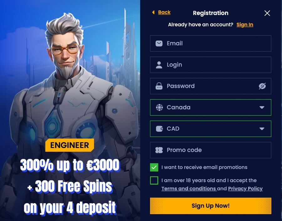 Hit the ‘ <strong>Sign Up</strong> ‘ button, provide your email, and create a username and password.