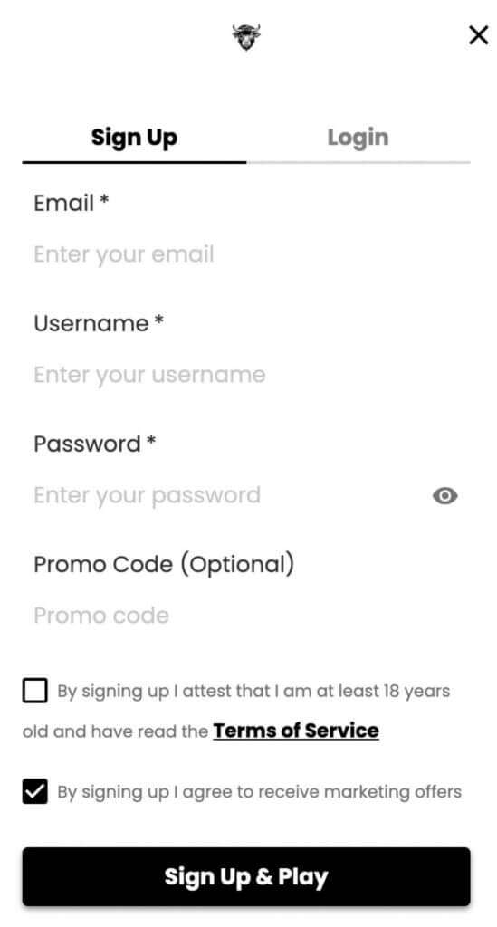 Your journey towards accessing your welcome bonus begins with creating an account at WSM Casino. The registration process is quick and should only take a matter of seconds: