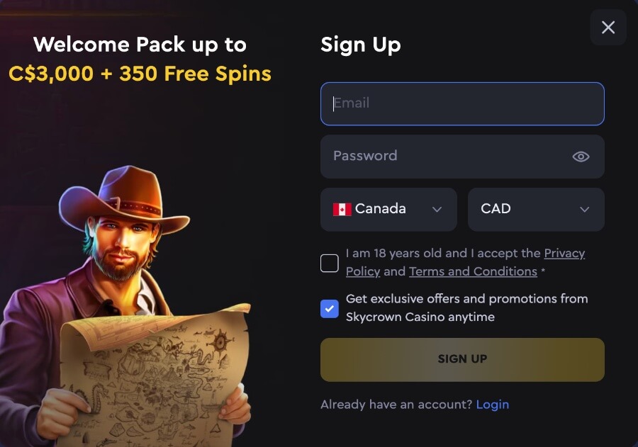 Required Information and Documents to Create a SkyCrown Account