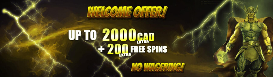 the welcome offer at Thor Casino - Canadian Players' Casino