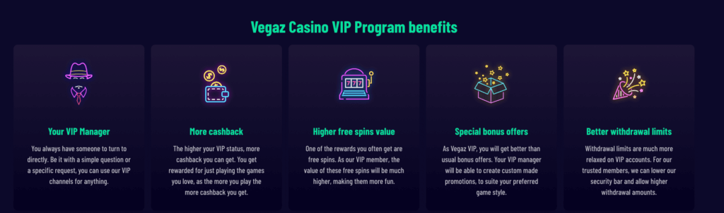 Creating a new account with Vegaz Casino