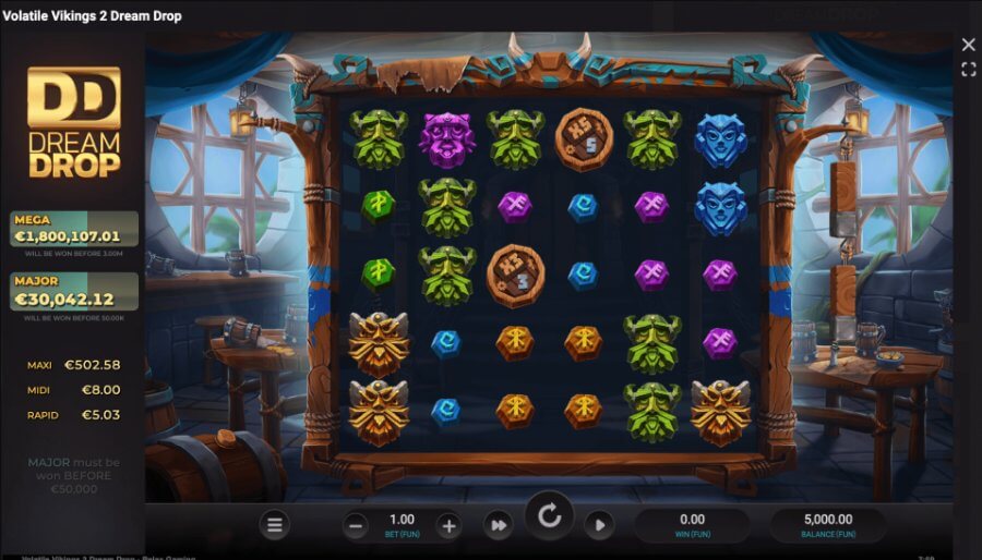 There are different gaming modes available for regular play and Dream Drop.