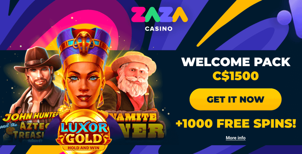 Weekly 100 Free Spins available for all players at Zaza Casino in Canada.